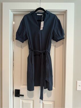 Women’s Navy Short Sleeve Shirt Dress with Tie Belt Southern Tide size M